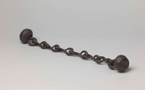 Chain of six links with flat sphere with hook, anonymous, c. 1590 - c. 1596 Canvas Print