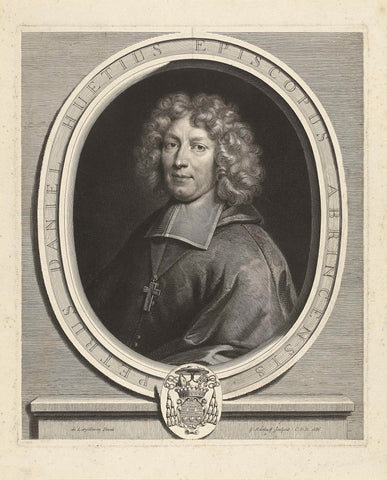 Portrait of Pierre-Daniel Huet, Gerard Edelinck, 1686 Canvas Print