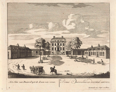 View of the forecourt and the house of country estate Duinrell, anonymous, 1675 - 1711 Canvas Print