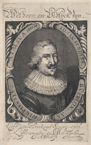 Portrait of Johan Lenders Bourlon, Andries Jacobsz. Stock, 1633 Canvas Print