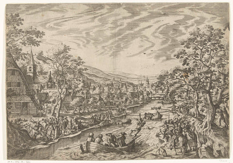 Het trekken om de gans, Hans Bol, c. 1550 - c. 1593 Canvas Print