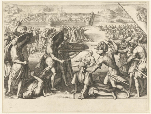 Attack of the troops of Ferdinando I de' Medici on the forts near the North African city of Bone (Annaba), Jacques Callot, 1614 - 1620 Canvas Print