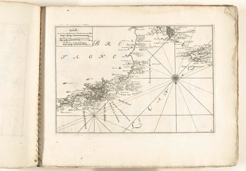 Map of the west coast of Brittany, c. 1702, anonymous, 1702 - 1703 Canvas Print