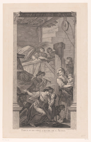 Spectators at the adoration of the kings, Etienne Fessard, 1752 Canvas Print