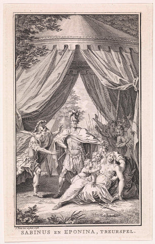 Eponina pierced herself with a dagger, Jan Punt, 1738 Canvas Print