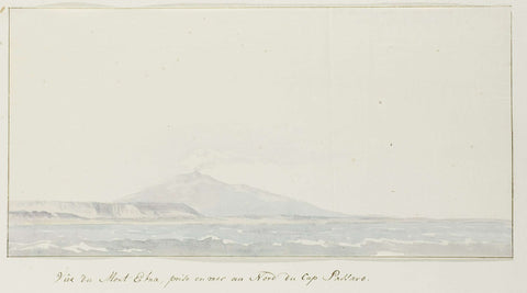 View of Mount Etna by sea north of Capo Passero, Louis Ducros, 1778 Canvas Print