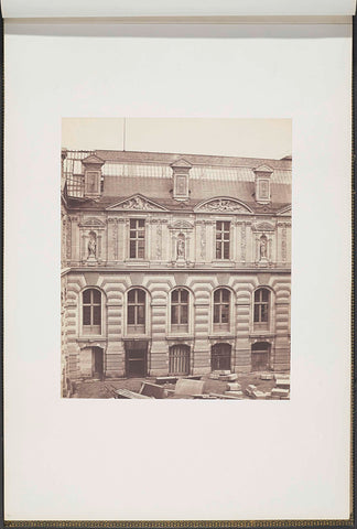 New Louvre under construction: view of the north façade at the Cour Visconti, Édouard Denis Baldus, c. 1857 Canvas Print