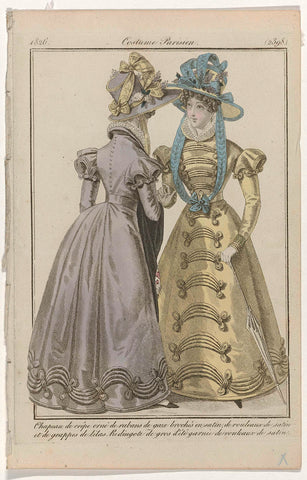 Journal des Dames et des Modes, Costume Parisien, 15 April 1826, (2398): Chapeau de crêp (...), anonymous, 1826 Canvas Print