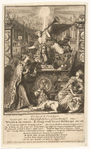 Allegory of the death of William III, King of England, Pieter van den Berge, 1702-1704 Canvas Print