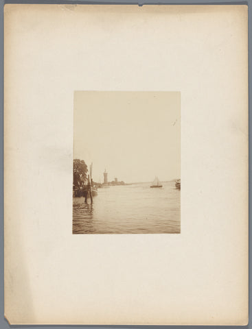 View over the water with water tower and mill, anonymous, c. 1907 - c. 1910 Canvas Print