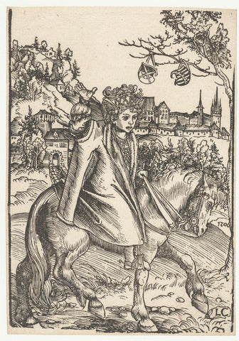 Boy on Horseback, Lucas Cranach (I), 1506 Canvas Print