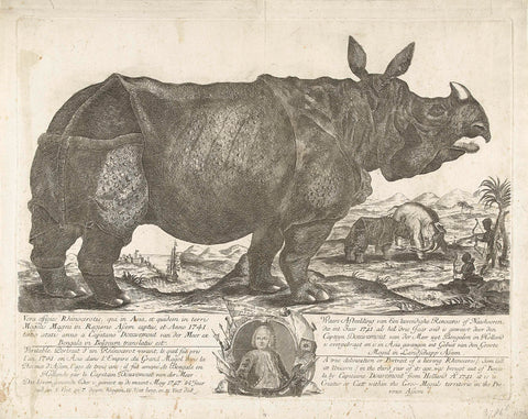 The rhino Clara, 1741, H. Oster, 1747 Canvas Print