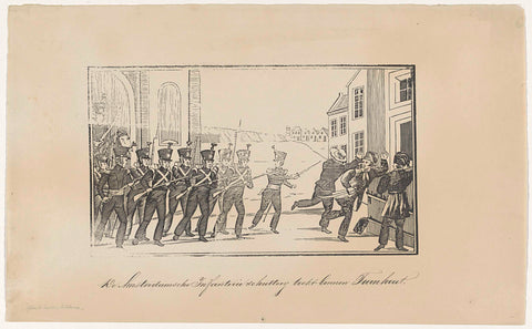 Amsterdam militia enters Turnhout, 1831, Jacob Coldewijn (possibly), 1831 Canvas Print