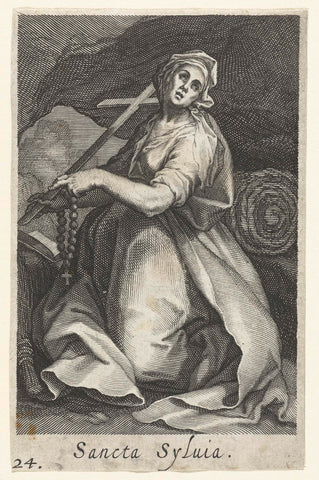 Saint Silvia of Rome as hermit, Boetius Adamsz. Bolswert, 1619 Canvas Print