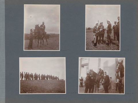 Row of soldiers looks at (presumably) military maneuvers in France, anonymous, 1902 Canvas Print