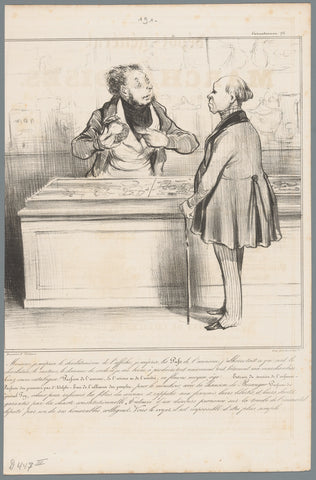 Pharmacist Robert Macaire recommends a product to his customer, Honoré Daumier, 1838 Canvas Print