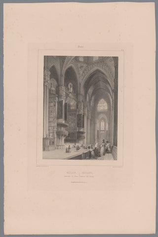 Interior of Milan Cathedral, Isodore-Laurent Deroy, 1838 - 1841 Canvas Print