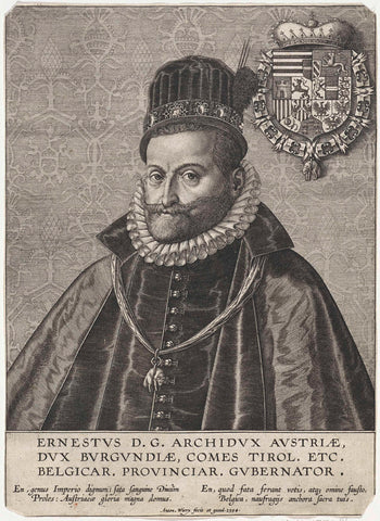 Portrait of Ernst, Archduke of Austria, Governor of the Southern Netherlands, Antonie Wierix (II), 1594 Canvas Print