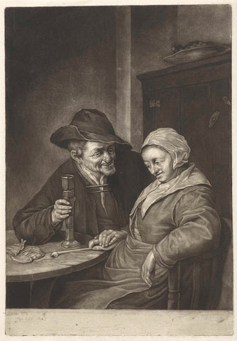 Old couple, Jacob Gole, 1670 - 1724 Canvas Print