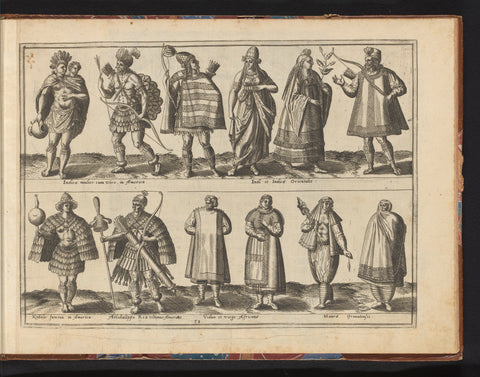 Twelve persons from America, Asia and Africa, dressed according to the gestation of ca. 1580, Abraham de Bruyn, in or before 1581 Canvas Print