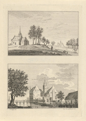 Willersche kapel en het Huis den Ham, 1746, Paulus van Liender, 1761 Canvas Print