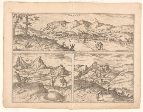 View of Bornos and two faces on Zahara, anonymous, 1596 - 1597 Canvas Print