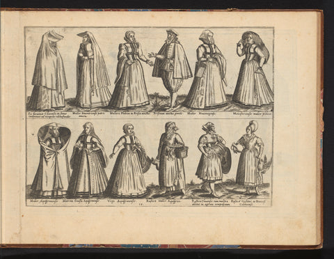 Women and men of different positions, dressed according to fashion in Germany, c. 1580, Abraham de Bruyn, 1581 Canvas Print