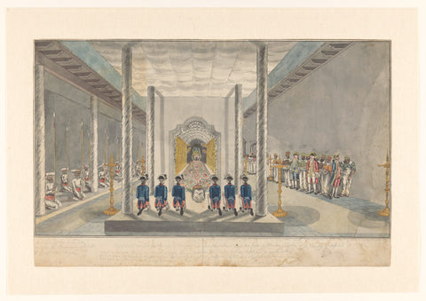 VOC Delegation at an Audience with the King Kandy, Sri Rajadi Raja Sinha, Jan Brandes, 1785 - 1786 Canvas Print