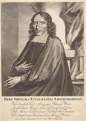 Portrait of Hero Sibersma, Jan de Visscher, 1668 - 1693 Canvas Print