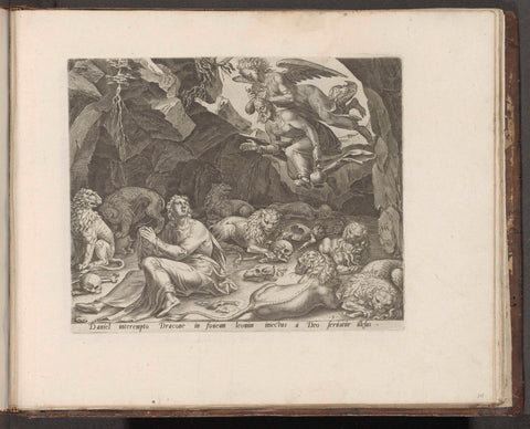 Daniel in the Lion's Den, Philips Galle, 1579 Canvas Print