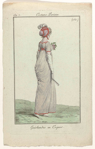 Journal des Dames et des Modes, Costume Parisien, 22 August 1799, Year 7 (152) : Garlands en Coques, anonymous, 1799 Canvas Print