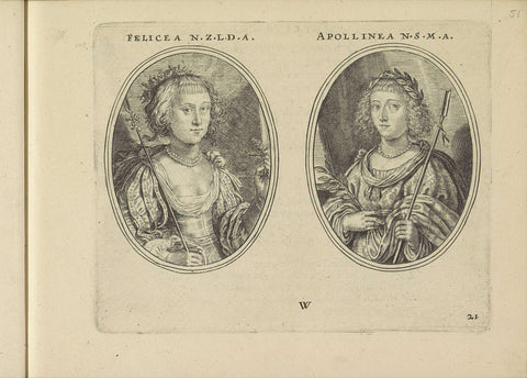 Portraits of an unknown woman and Anna Maria van Schurman, both as shepherdess, Crispijn van de Passe (II), 1640 Canvas Print