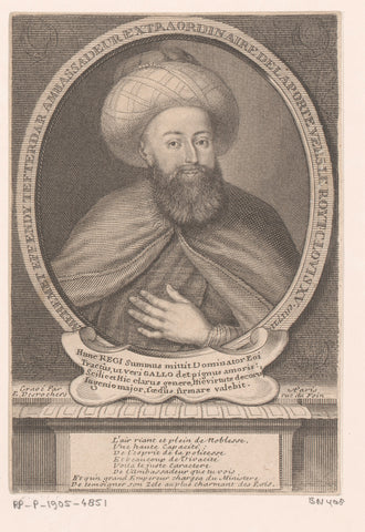 Portret van Twenty-eightiz Mehmed Çelebi, Etienne Desrochers, c. 1726 Canvas Print