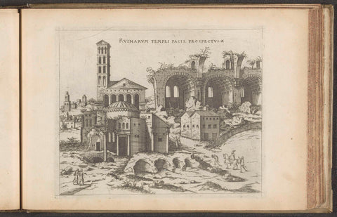 View of the Temple of Romulus and the Basilica of Constantine, Jacques Androuet (attributed to), 1551 - 1584 Canvas Print