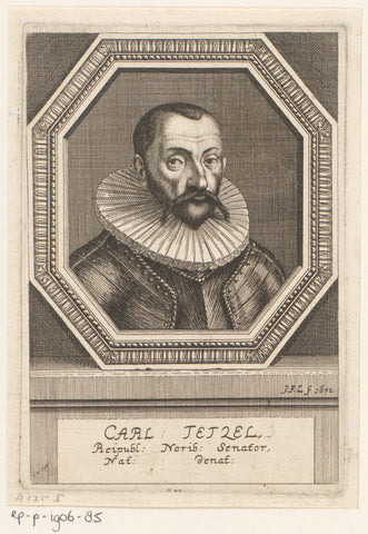 Portrait of Carl Tetzel, Johann Friedrich Leonard, 1672 Canvas Print