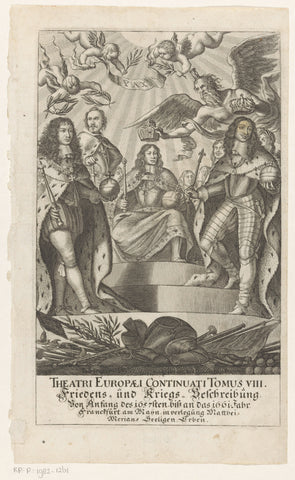 Laurels and coronation of kings, anonymous, 1663 Canvas Print