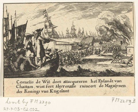 Cornelis de Witt leads the attack on Sheerness, 1667, Romeyn de Hooghe, 1675 Canvas Print