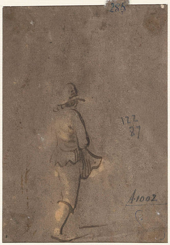 Sketch of boy, walking to the right, Harmen ter Borch, 1651 Canvas Print