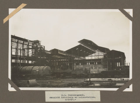 S.O. Goenoengsari. View boiler house and mill station. 4-2-27., anonymous, 1927 Canvas Print