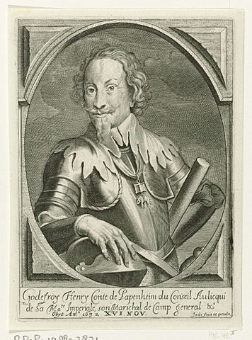 Portret van Gottfried Heinrich von Pappenheim, Pieter de Jode (II), 1628 - 1670 Canvas Print