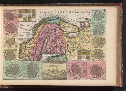 Map of Sweden, anonymous, 1735 Canvas Print