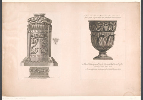 Tripod with ouroborus and vase with putti, Giovanni Battista Piranesi, 1778 Canvas Print