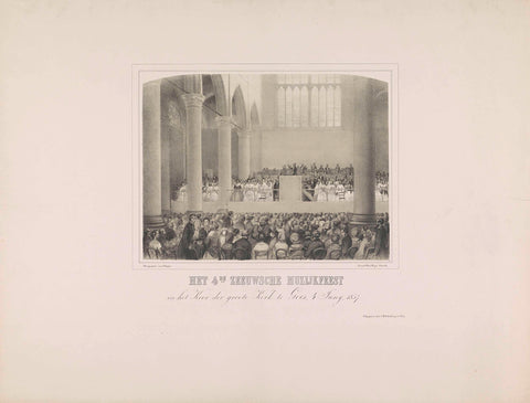 The 4th Zeeuwsche Muzijkfeest in the Koor der groote Kerk in Goes, 4 Junij, 1857, Pieter Wilhelmus van de Weijer, 1857 Canvas Print