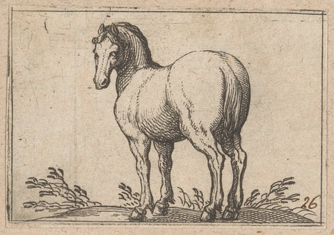 Standing horse seen from behind, Antonio Tempesta, 1565 - 1630 Canvas Print