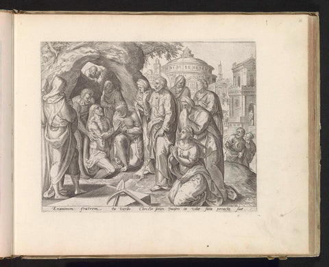 Raising of Lazarus, Johannes Wierix, 1585 Canvas Print