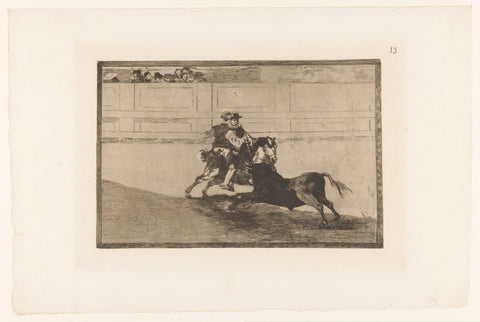 Bullfighter in an arena, Francisco de Goya, 1876 Canvas Print