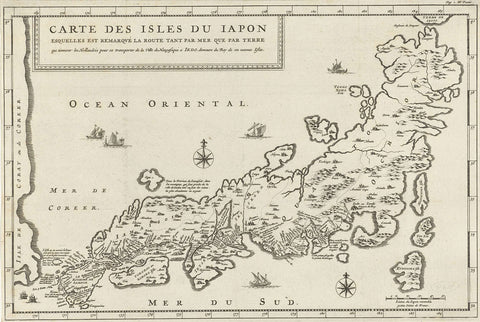 Map of Japan, Jan Luyken, 1681 Canvas Print