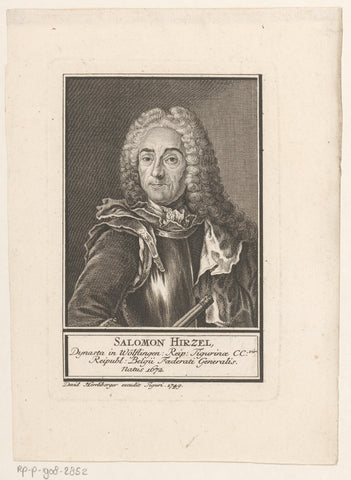 Portret van Salomon Hirzel, David Herrliberger (possibly), 1749 Canvas Print