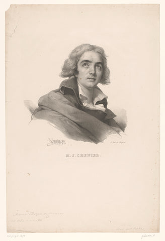 Portrait of Marie-Joseph Chénier, Henri Grévedon, 1825 Canvas Print