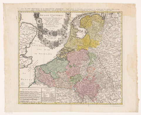 Map of the Seventeen Provinces, Ruprecht Adam Schneider, 1748 Canvas Print